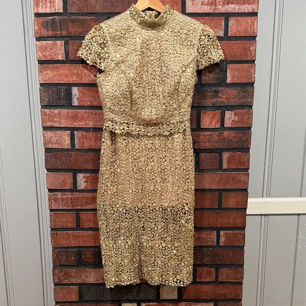 malina matching set  Gold Sequin Dress